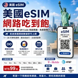 美國eSIM網路吃到飽
